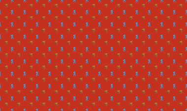 Farklı aksesuarlara sahip renkli arkaplan