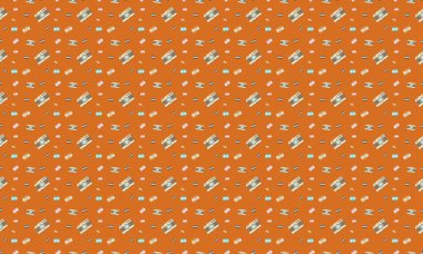 Farklı aksesuarlara sahip renkli arkaplan