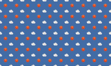 Farklı aksesuarlara sahip renkli arkaplan