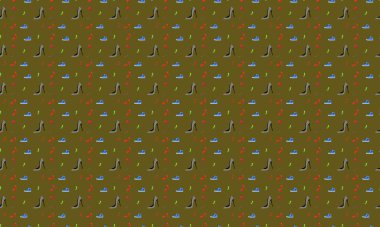 Farklı aksesuarlara sahip renkli arkaplan