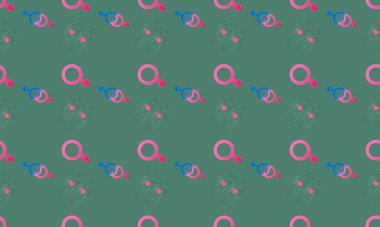 Farklı aksesuarlara sahip renkli arkaplan