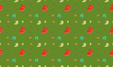 Farklı aksesuarlara sahip renkli arkaplan