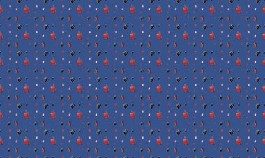 Farklı aksesuarlara sahip renkli arkaplan