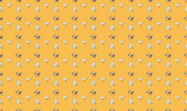 Farklı aksesuarlara sahip renkli arkaplan