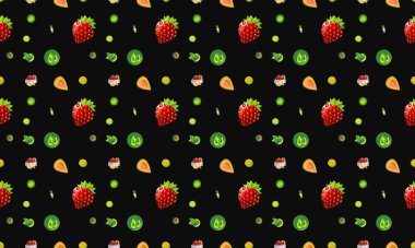 Colored background with different accessories clipart