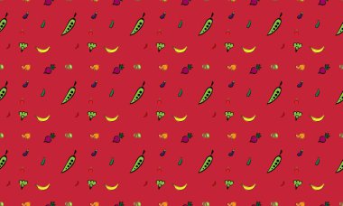 Farklı aksesuarlara sahip renkli arkaplan