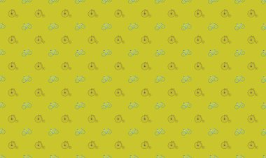 Farklı aksesuarlara sahip renkli arkaplan