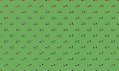 Farklı aksesuarlara sahip renkli arkaplan