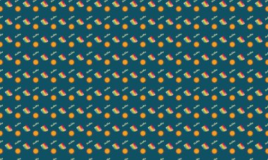 Farklı aksesuarlara sahip renkli arkaplan