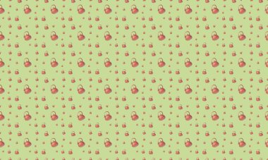 Farklı aksesuarlara sahip renkli arkaplan