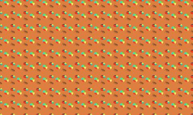 Farklı aksesuarlara sahip renkli arkaplan