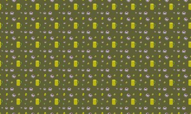 Farklı aksesuarlara sahip renkli arkaplan