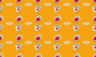 Farklı aksesuarlara sahip renkli arkaplan