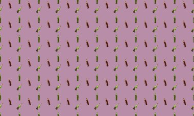 Farklı aksesuarlara sahip renkli arkaplan