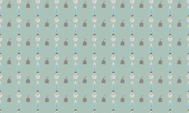 Farklı aksesuarlara sahip renkli arkaplan