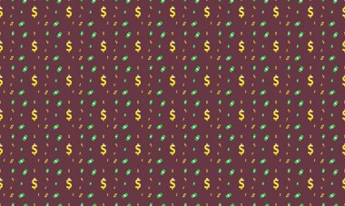 Farklı aksesuarlara sahip renkli arkaplan