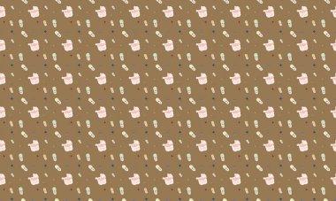 Farklı aksesuarlara sahip renkli arkaplan