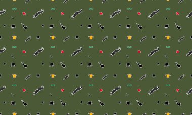 Farklı aksesuarlara sahip renkli arkaplan