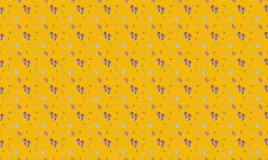 Farklı aksesuarlara sahip renkli arkaplan