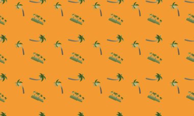 Farklı aksesuarlara sahip renkli arkaplan