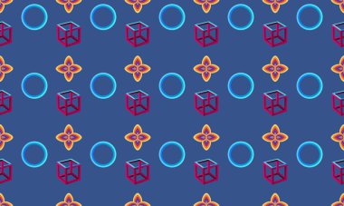 Farklı aksesuarlara sahip renkli arkaplan