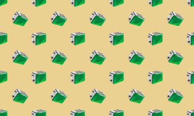 Farklı aksesuarlara sahip renkli arkaplan