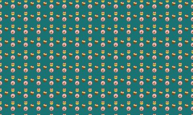 Farklı aksesuarlara sahip renkli arkaplan