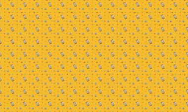 Farklı aksesuarlara sahip renkli arkaplan