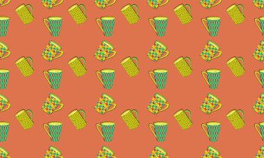 Farklı aksesuarlara sahip renkli arkaplan