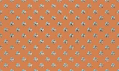 Farklı aksesuarlara sahip renkli arkaplan