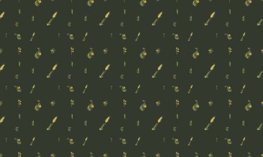 Farklı aksesuarlara sahip renkli arkaplan