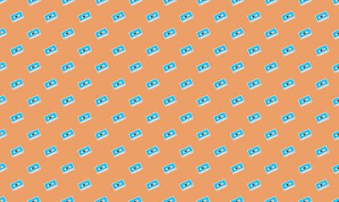 Farklı aksesuarlara sahip renkli arkaplan