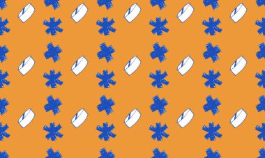 Farklı aksesuarlara sahip renkli arkaplan