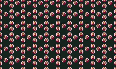 Farklı aksesuarlara sahip renkli arkaplan