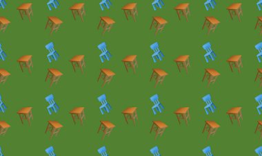 Farklı aksesuarlara sahip renkli arkaplan