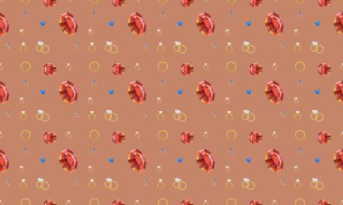 Farklı aksesuarlara sahip renkli arkaplan