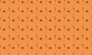 Farklı aksesuarlara sahip renkli arkaplan