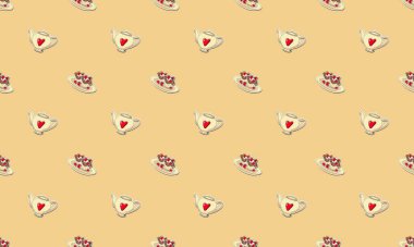 Farklı aksesuarlara sahip renkli arkaplan