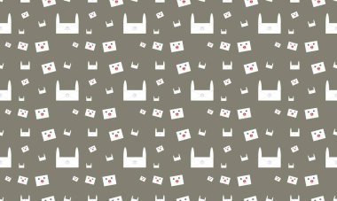 Farklı aksesuarlara sahip renkli arkaplan