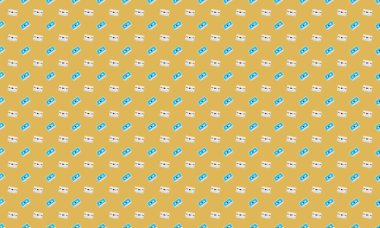 Farklı aksesuarlara sahip renkli arkaplan