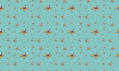 Farklı aksesuarlara sahip renkli arkaplan