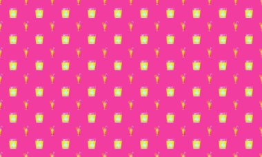 Farklı aksesuarlara sahip renkli arkaplan