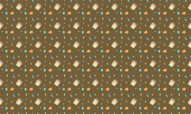 Farklı aksesuarlara sahip renkli arkaplan