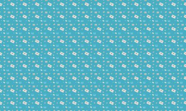 Farklı aksesuarlara sahip renkli arkaplan