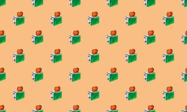 Farklı aksesuarlara sahip renkli arkaplan