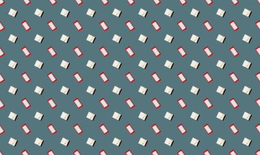 Farklı aksesuarlara sahip renkli arkaplan