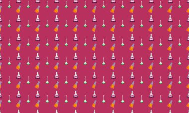 Farklı aksesuarlara sahip renkli arkaplan