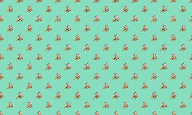 Farklı aksesuarlara sahip renkli arkaplan