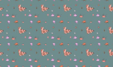 Farklı aksesuarlara sahip renkli arkaplan