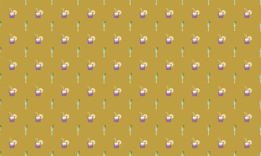 Farklı aksesuarlara sahip renkli arkaplan